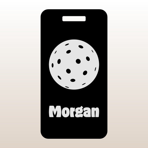 Custom Aluminum Bag Tag - Pickleball Design
