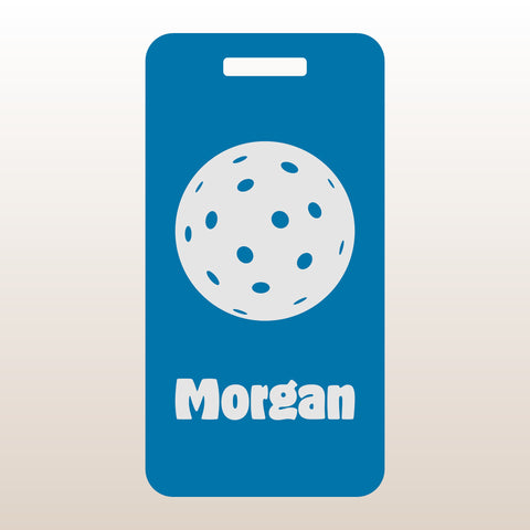 Custom Aluminum Bag Tag - Pickleball Design